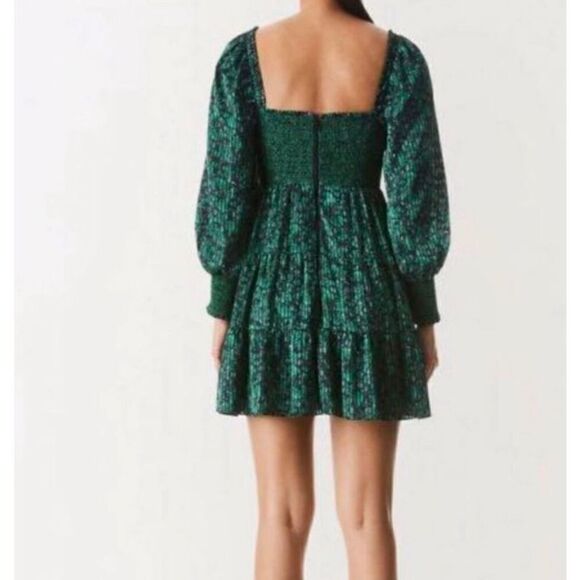 Alice + Olivia Green Rowen Tiered Bohemian Dress Size Large NEW - Picture 4 of 11